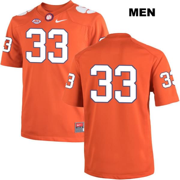 Men's Clemson Tigers #33 J.D. Davis Stitched Orange Authentic Nike No Name NCAA College Football Jersey CSM0546WT